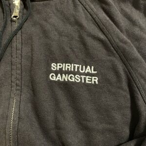 Spiritual Gangster Black Hoodie with White Embroidered Logo